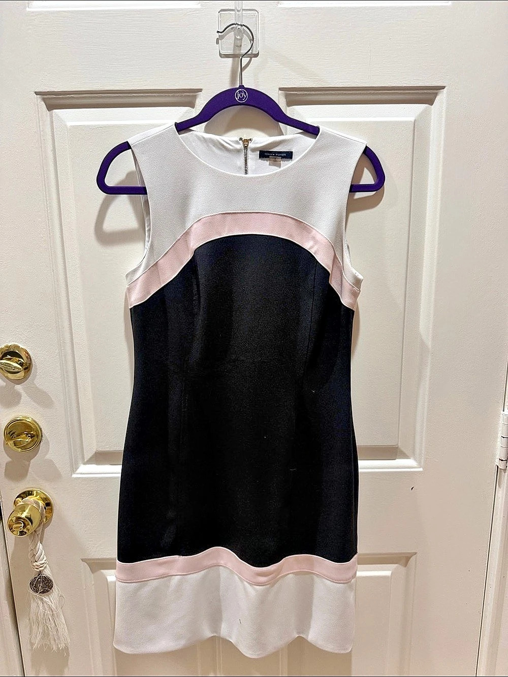 Tommy Hilfiger Colorblock Sheath Dress Mini Dress Black & White Size 8